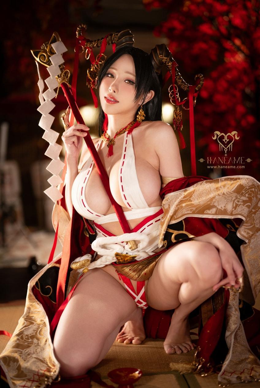雨波_HaneAme – Lustful Goat Miko邪羊巫女-精美作品